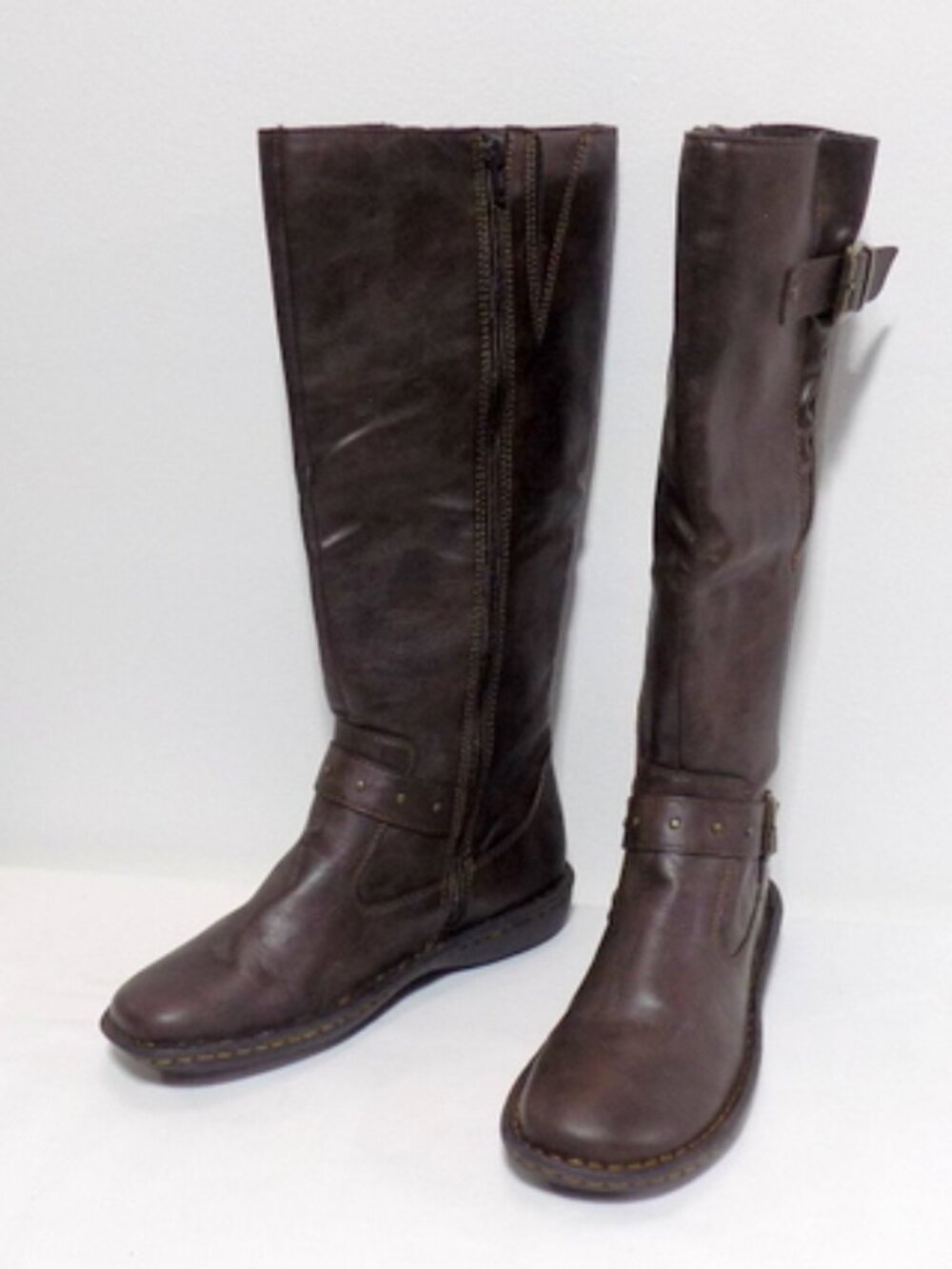 B.O.C. Women's AUSTIN Brown Faux Leather Knee High Riding Boots – Size:9 M